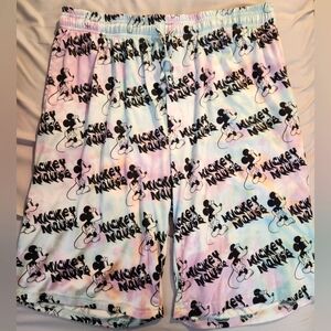 XL Disney Mickey Mouse multi colored tie dye pajama shorts